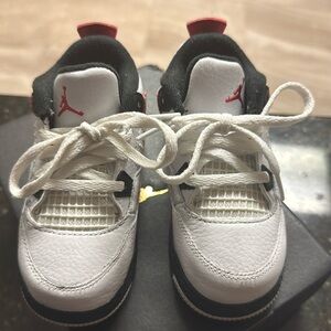 White fire red black Jordans size 8c